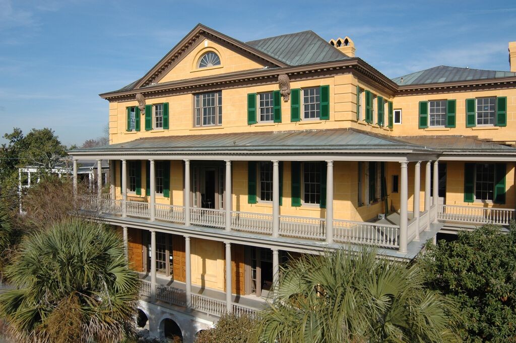 A full view of the restored exterior of the Aiken-Rhett House.